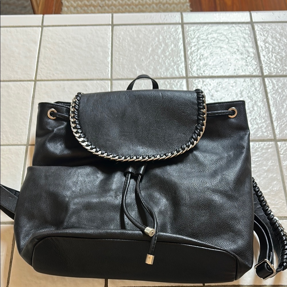 Steve Madden Black Chain Detail Backpack
